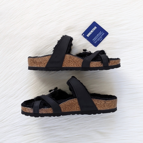 Birkenstock Mayari Shearling Oiled Leather Sandals - Womens 7 - New In Box - Picture 5 of 16